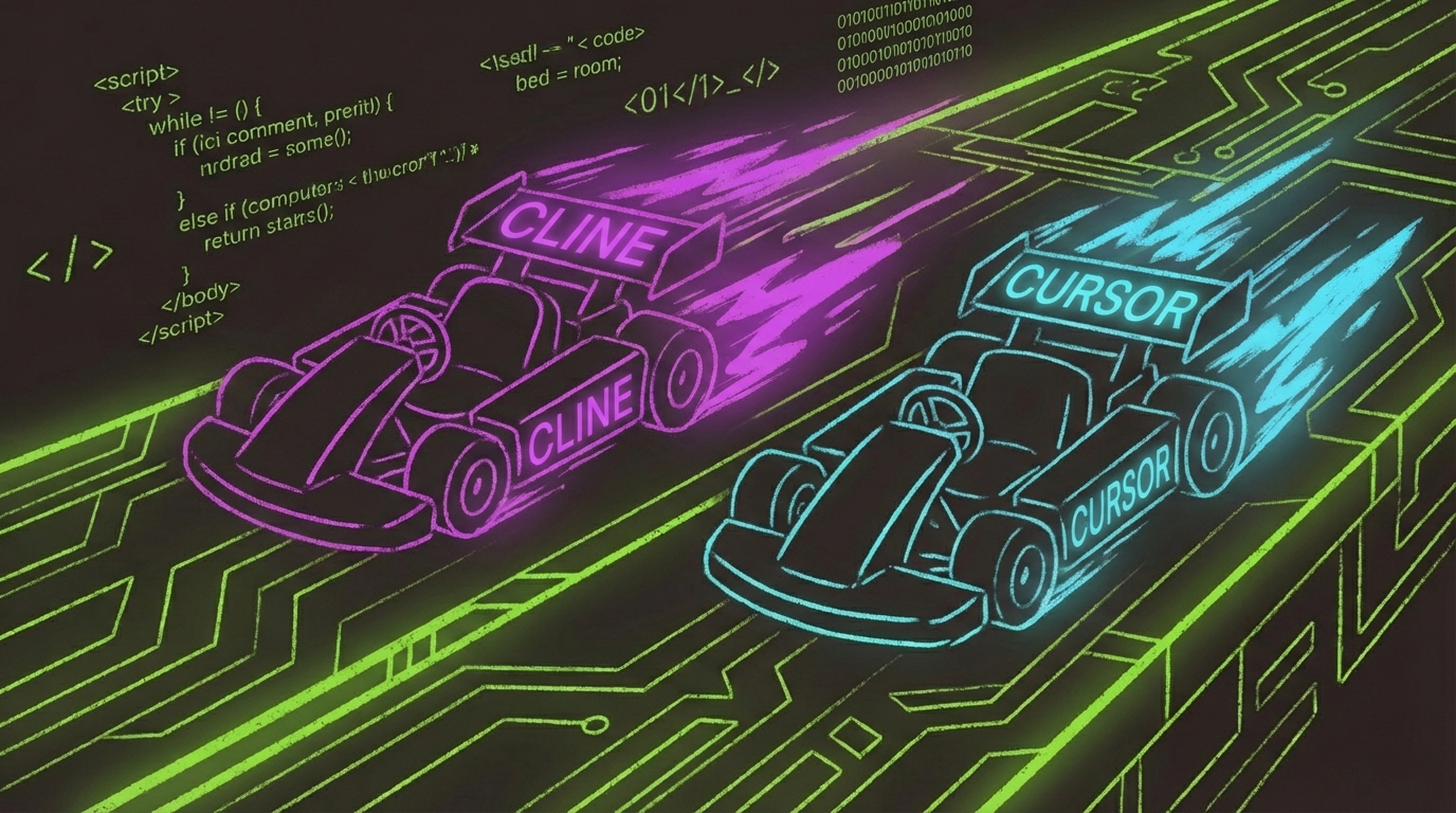 Cline VS Code extension interface showing AI-assisted coding